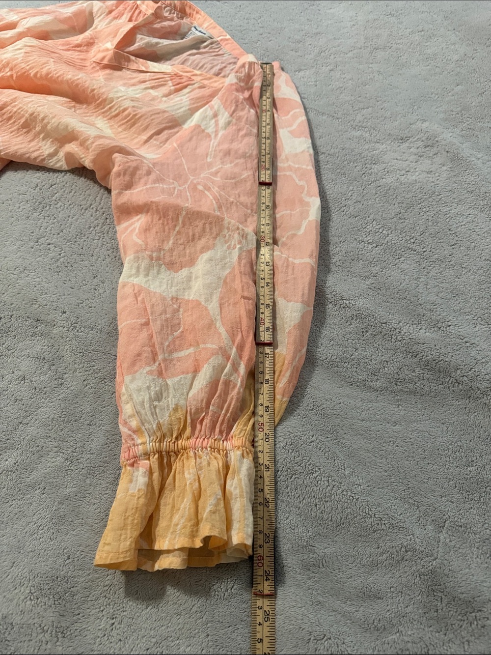 Tommy Bahama Women’s XL Floral V-Neck Tunic Blouse Peach & Gold - Picture 7 of 7